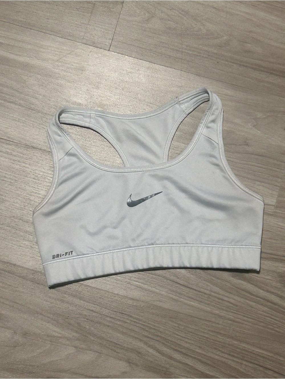 Nike Women's White Dri-FIT Sports Bra - Racerback Support